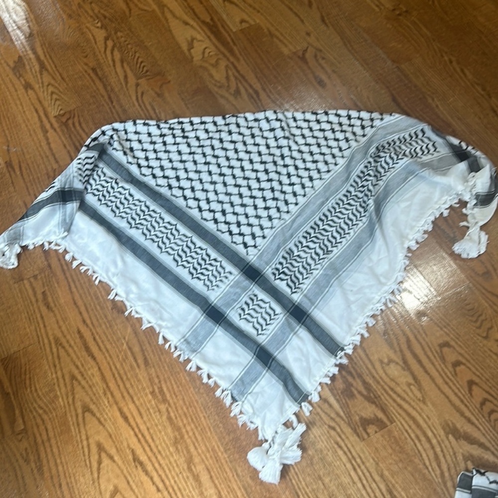 Black and White Patterned Scarf
